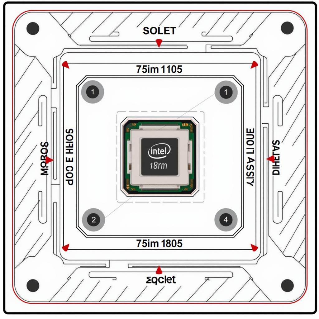 Intel 1155 Fan Dimensions Diagram