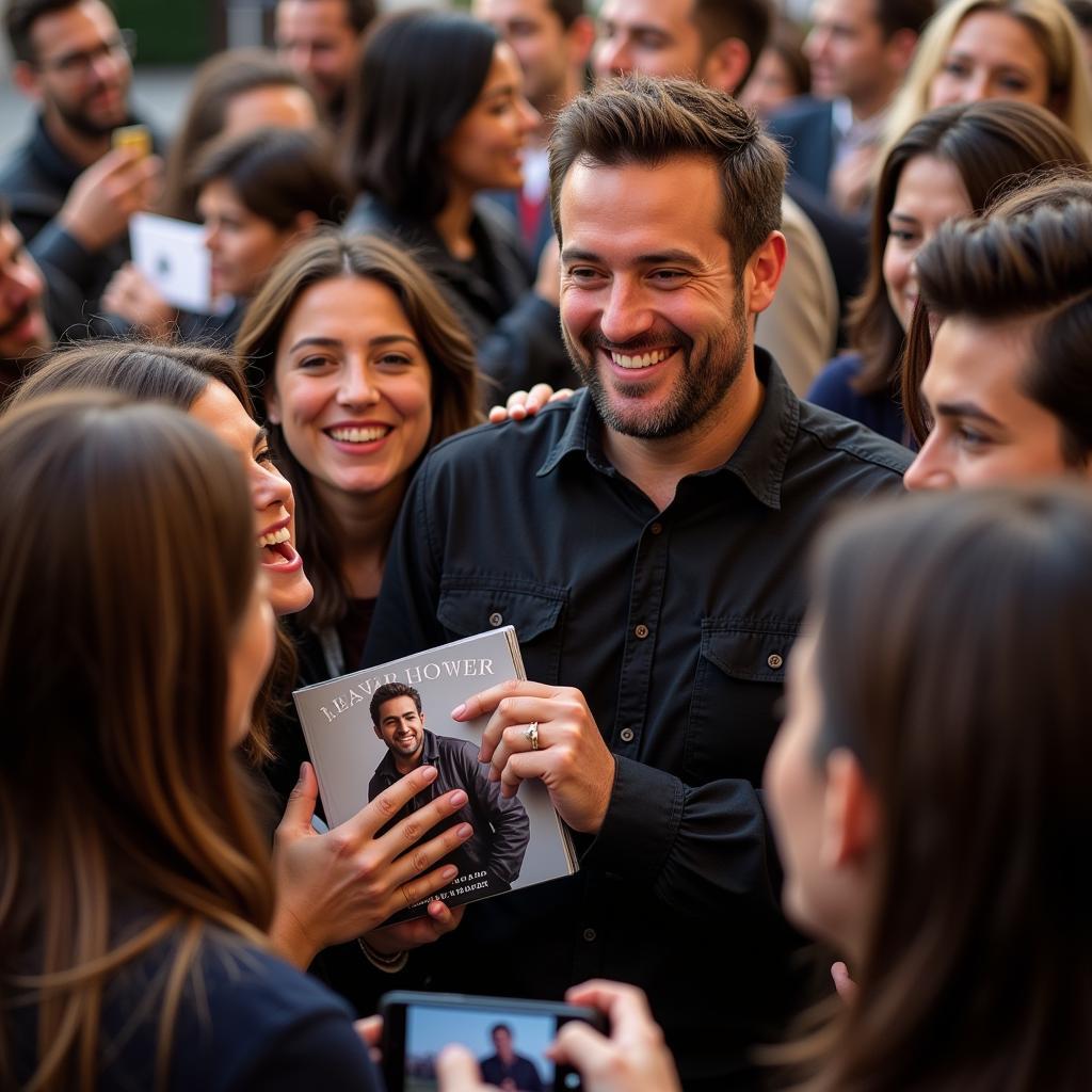 Isaac Meeting Fans at an Event