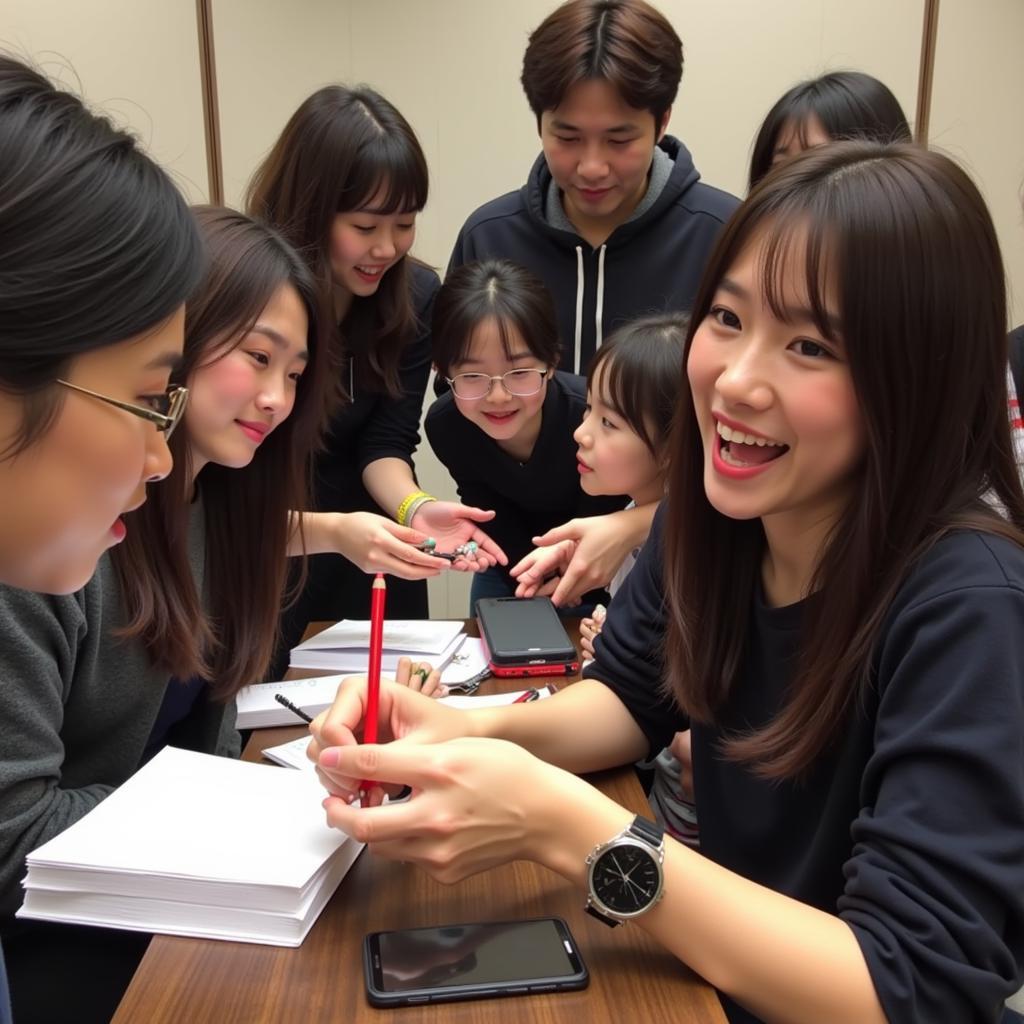 IU meeting and greeting her fans