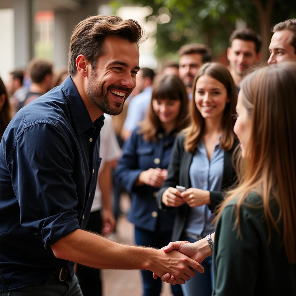 Jack interacting with fans at a fan meeting