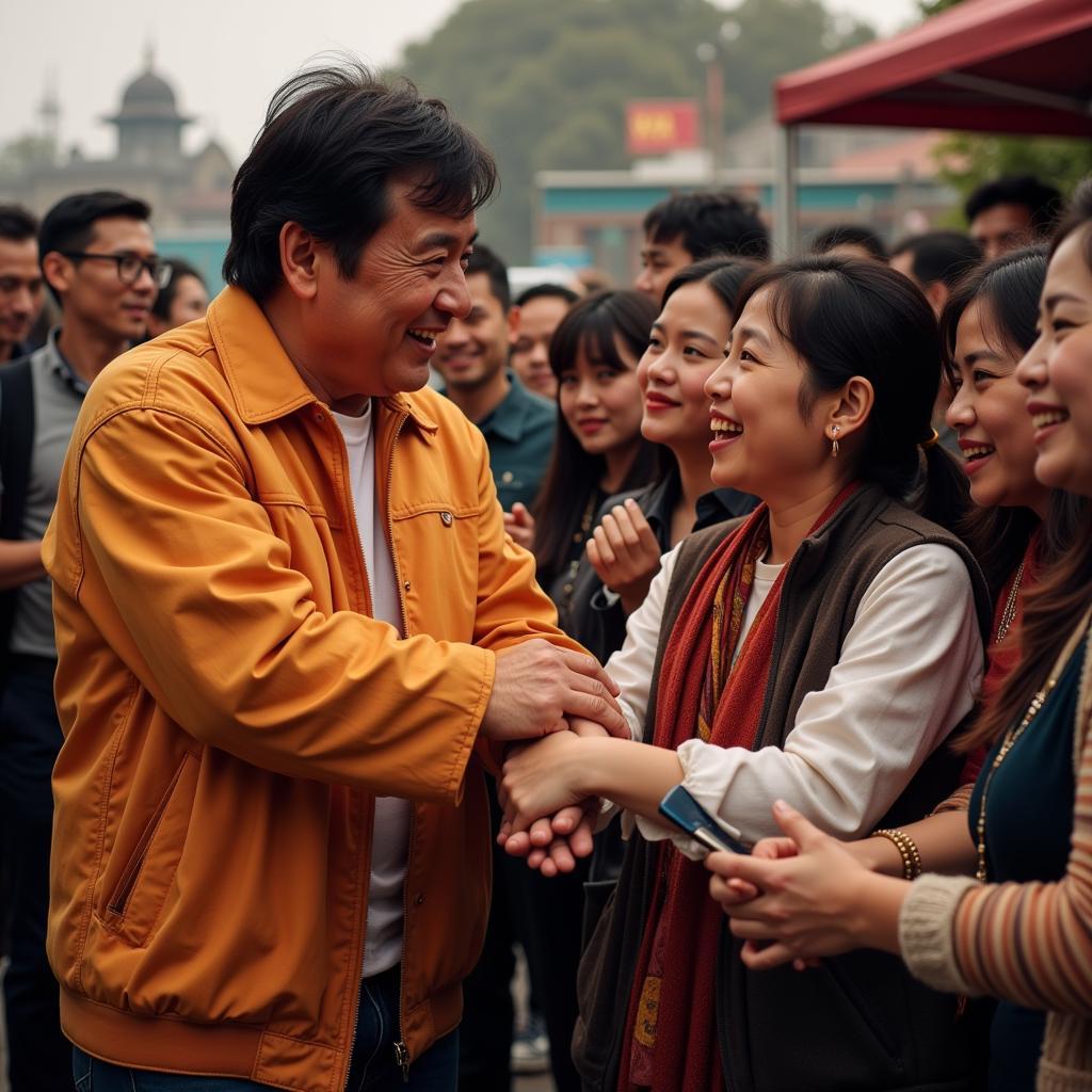 Jackie Chan Meeting Fans and His Global Impact