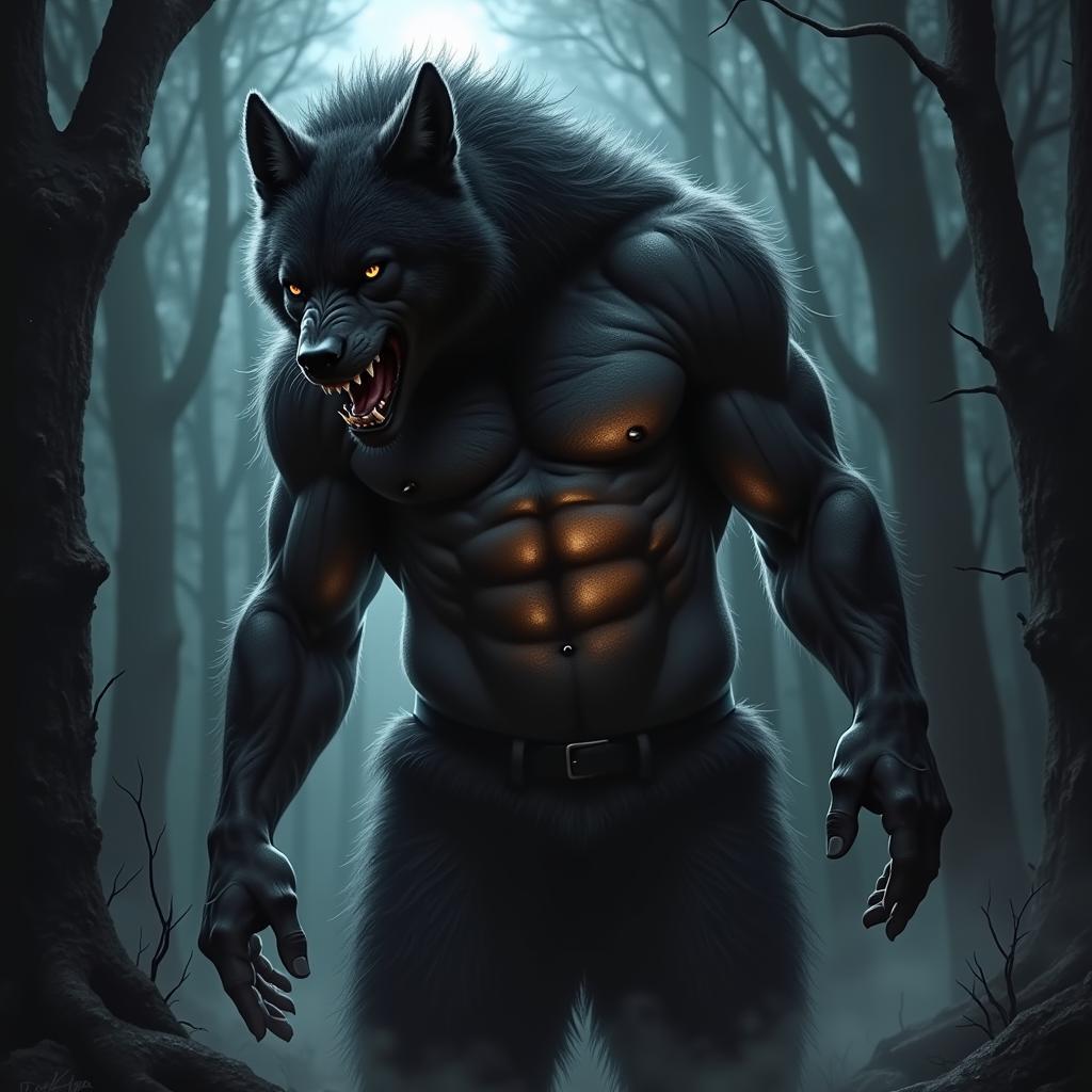 Jacob Black Transformation Fan Art Depicting Shift from Human to Wolf