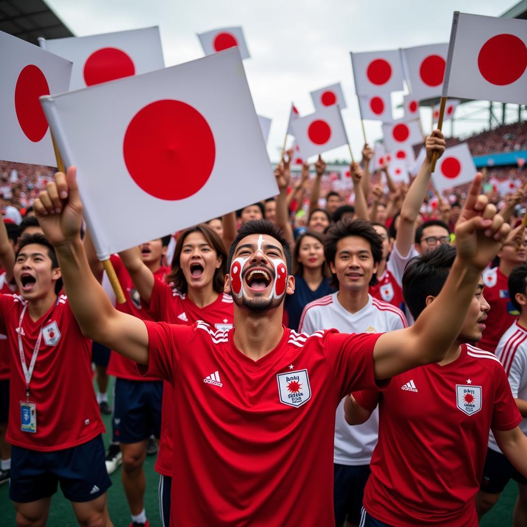 Japanese Football Supporters PNG