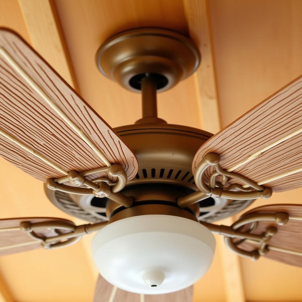 Traditional Japanese Ceiling Fan with Bamboo Blades