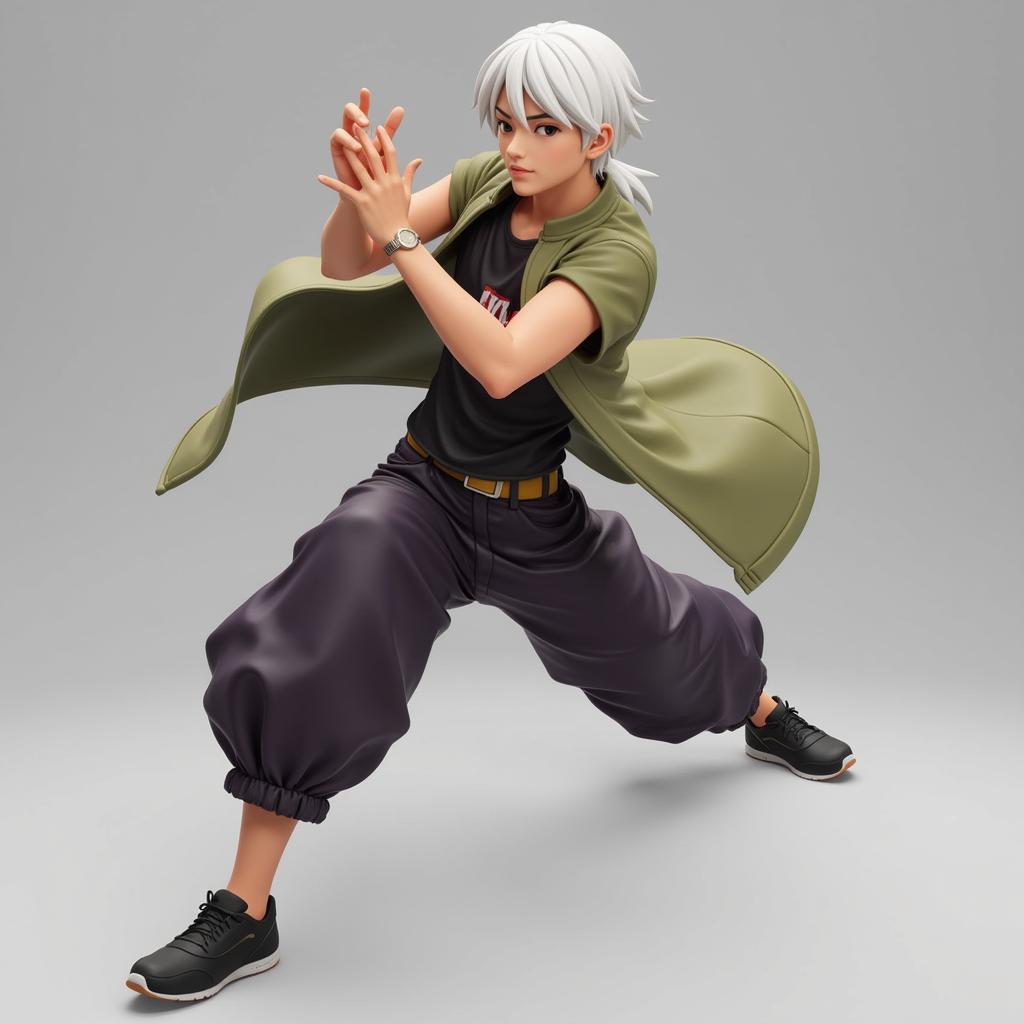 3D Model of Jian Yi in a Dynamic Pose