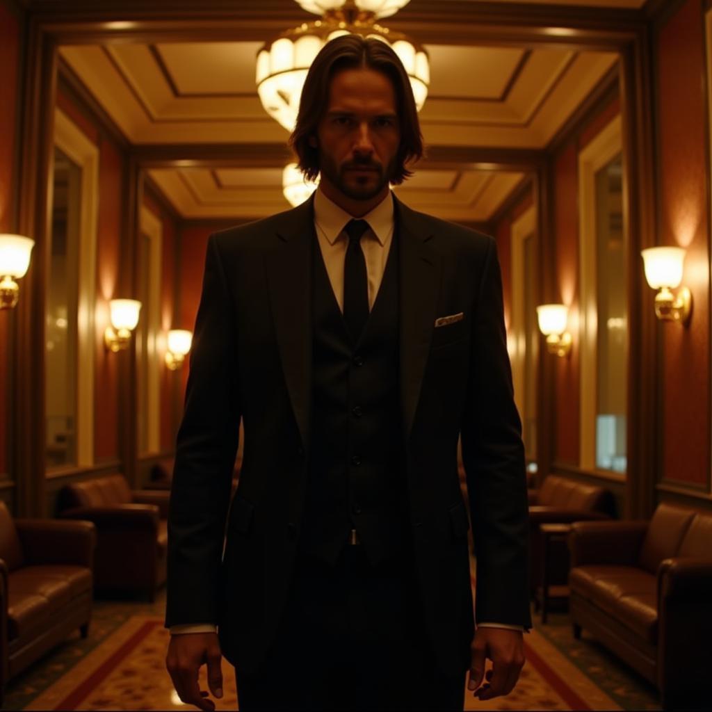 John Wick at the Continental Hotel Wallpaper 1366x768