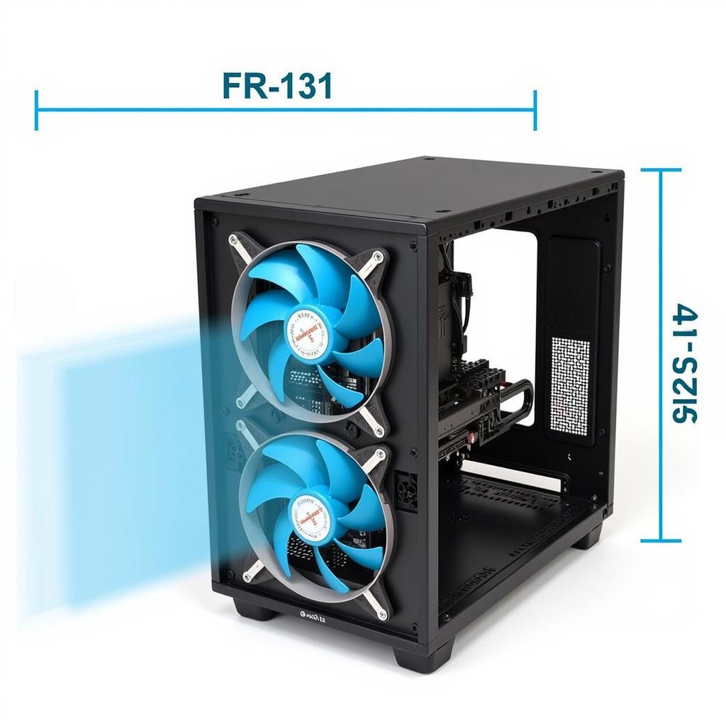 Jonsbo FR-131 open-frame design showcasing its multiple fan mounts and compact size.