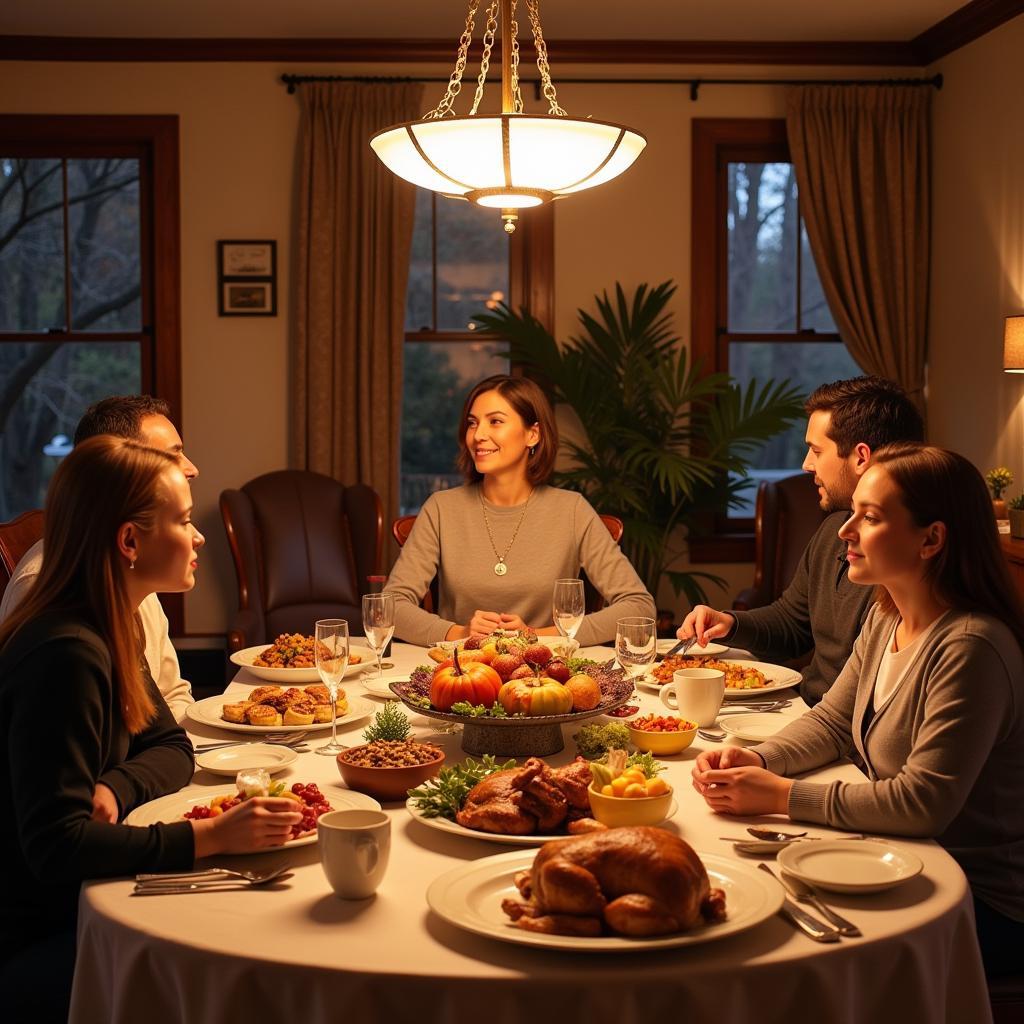 Julia Fan hosting a Thanksgiving dinner