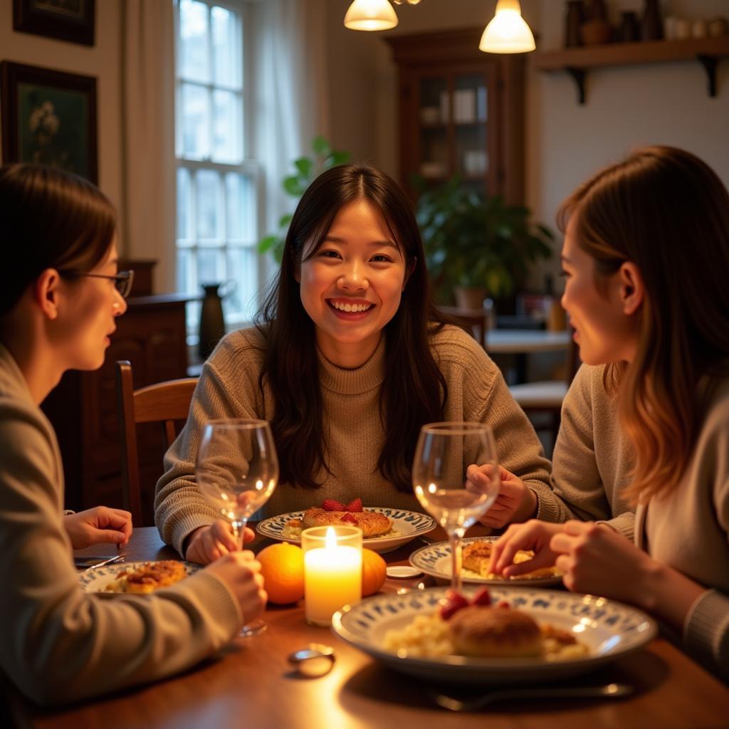 Julia Fan celebrating Thanksgiving with family