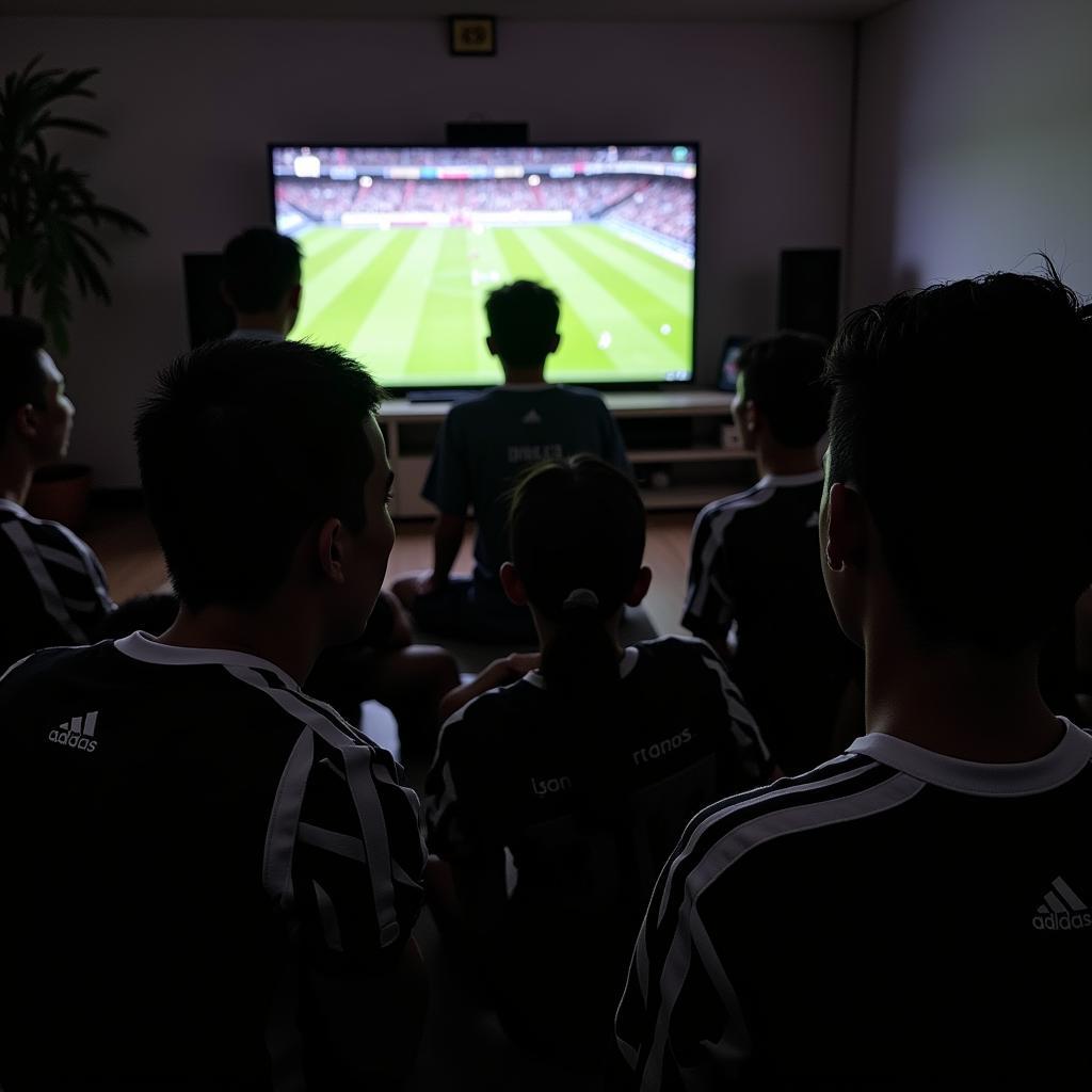 Juventus Fans in Vietnam Watching a Match