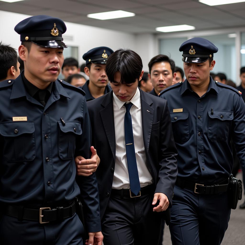 K-Pop Idol Surrounded by Security