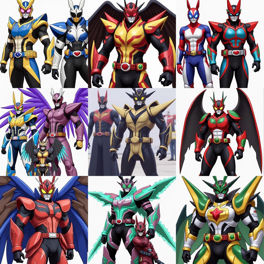 A collection of diverse Kamen Rider Build fan art, showcasing different styles and interpretations.