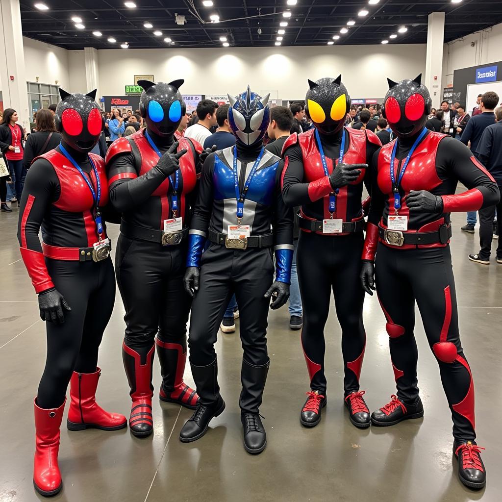 Kamen Rider Fans Cosplaying at a Convention