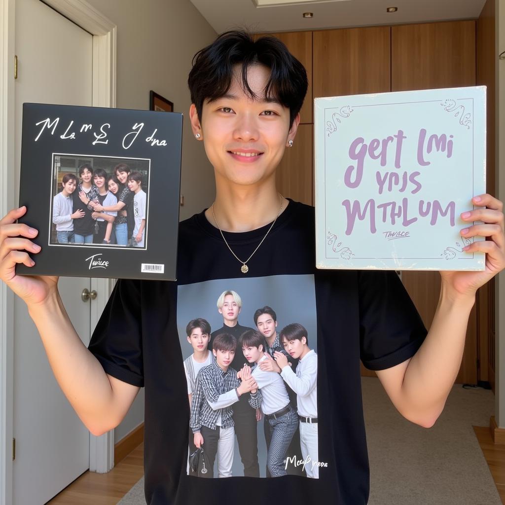 Kim Soo Hyun with Twice Merchandise