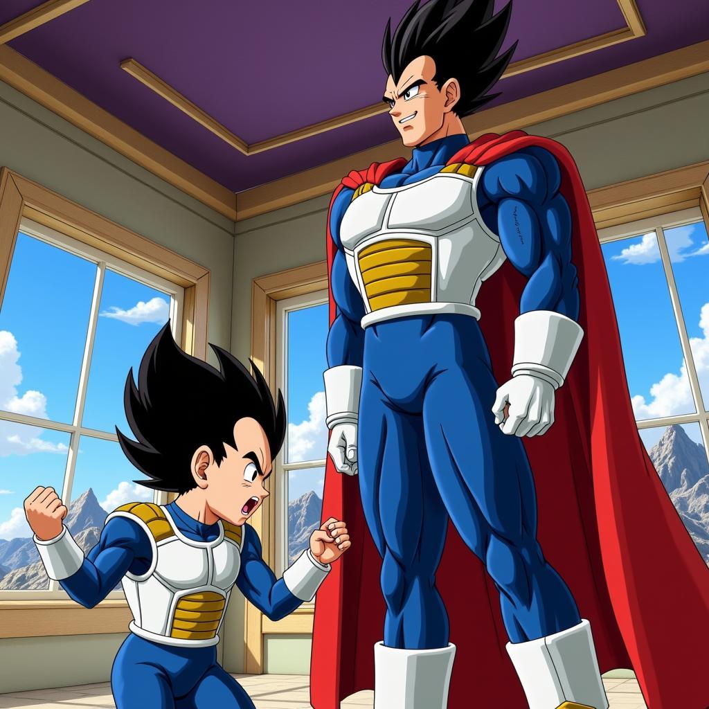 King Vegeta and Young Vegeta Interaction in Fan Film