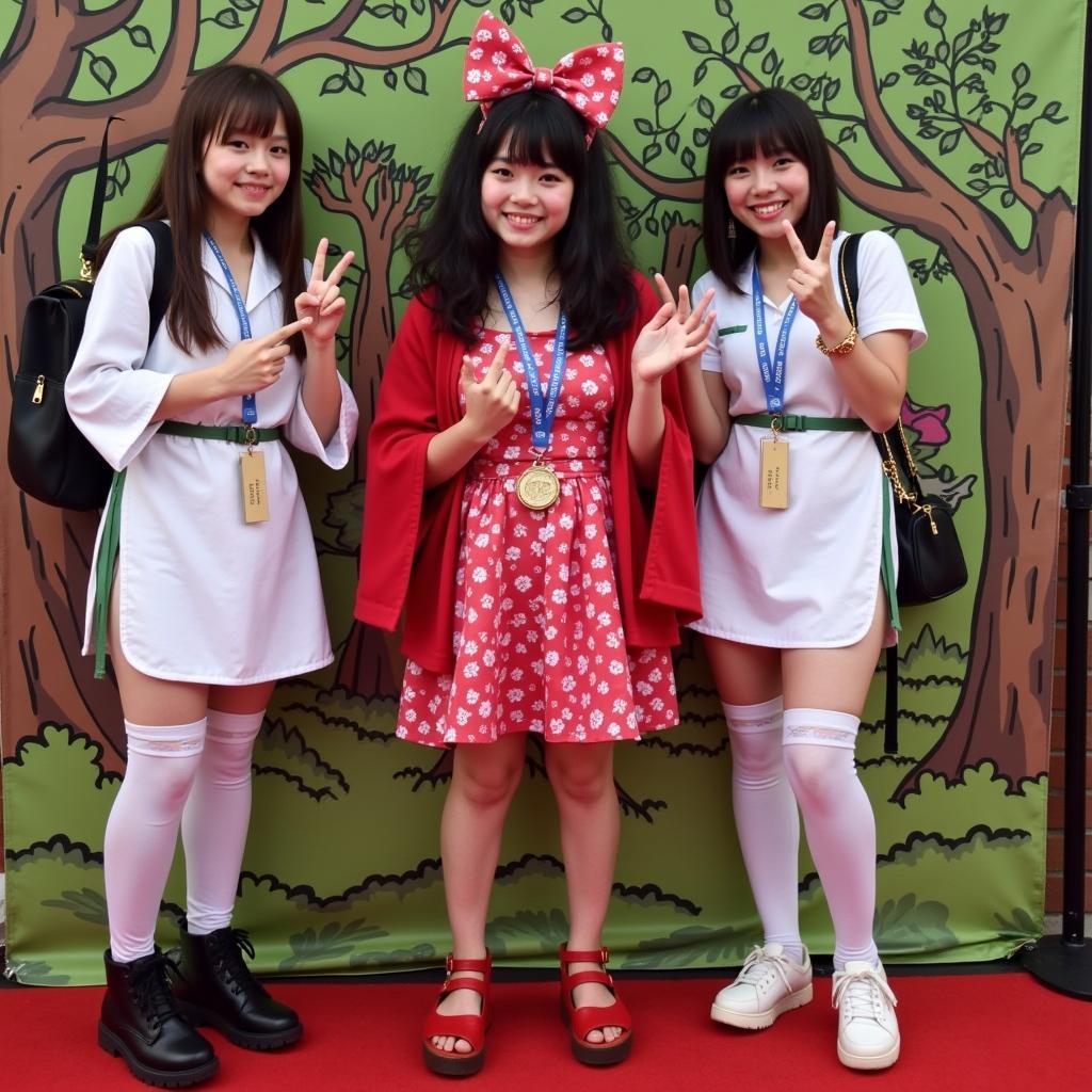 Fans taking photos with Kirara Asuka at a meet-and-greet.