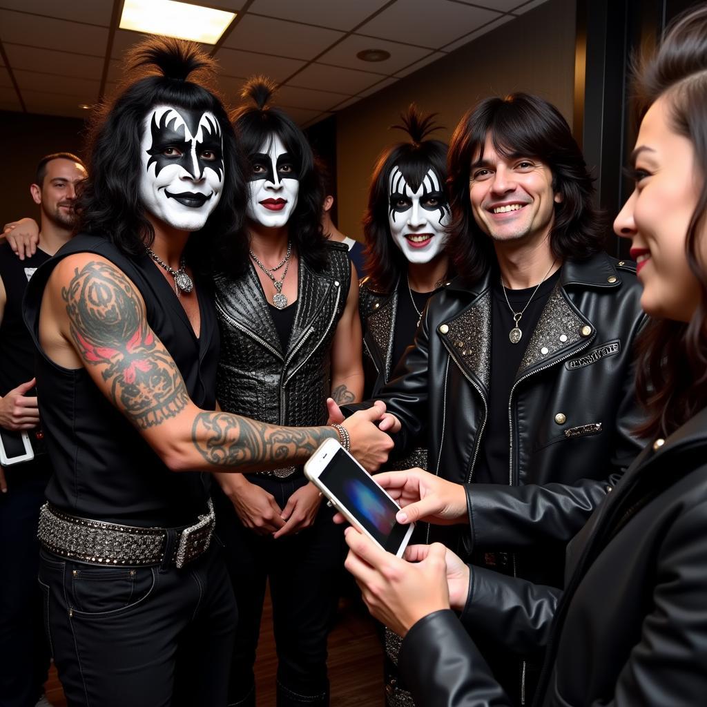 Kiss Band Members Meeting Fans