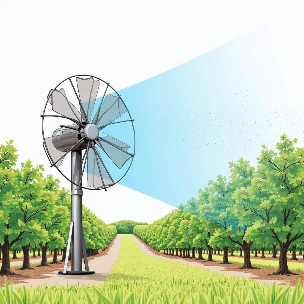 Kiwifruit Frost Protection Fan in Operation