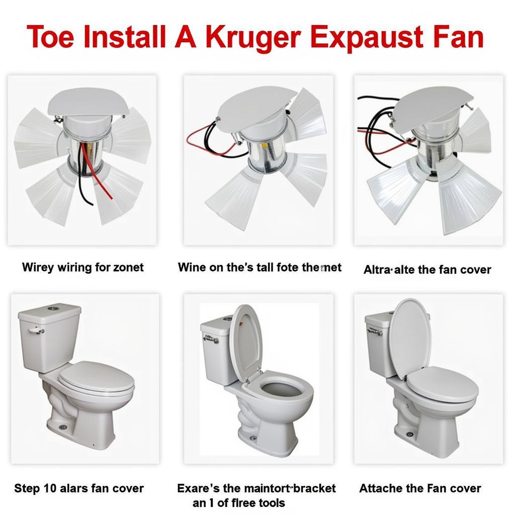 Step-by-step guide for installing a Kruger exhaust fan in a toilet.