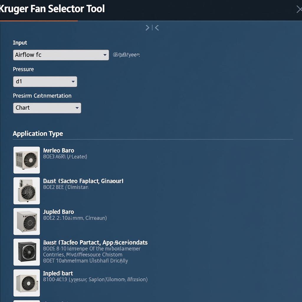 Kruger Fan Selector Interface