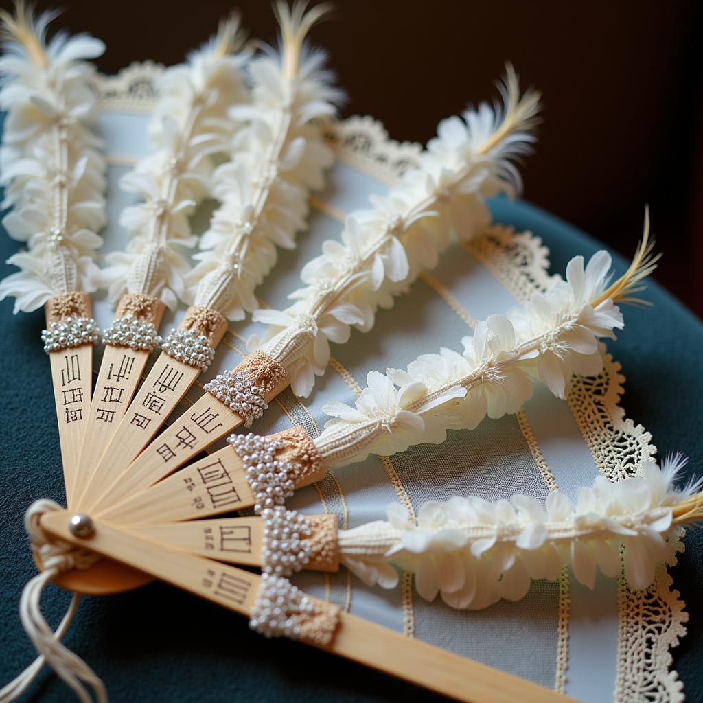 Close-up of a Victorian-era fan, similar to the one used in Lady Windermere's Fan, highlighting its delicate craftsmanship and symbolic meaning.