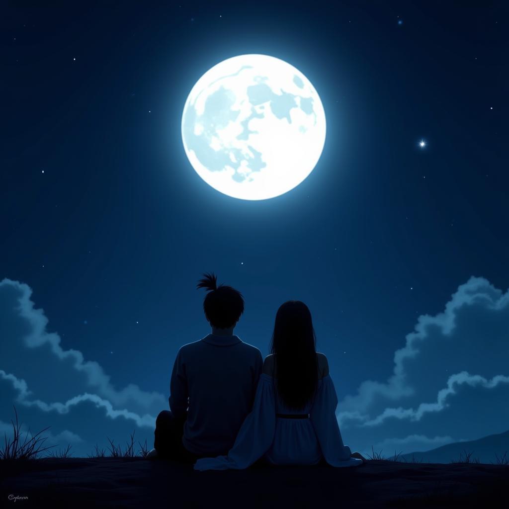 Lan Zhan and Wei Wuxian Beneath the Moon