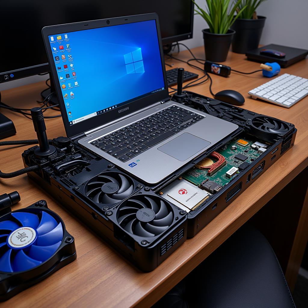 Laptop Fan Mod Benchtable Setup