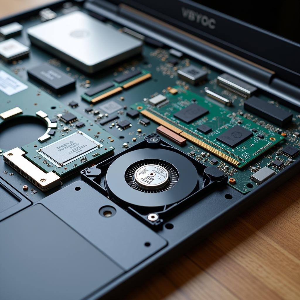 Internal components of a laptop