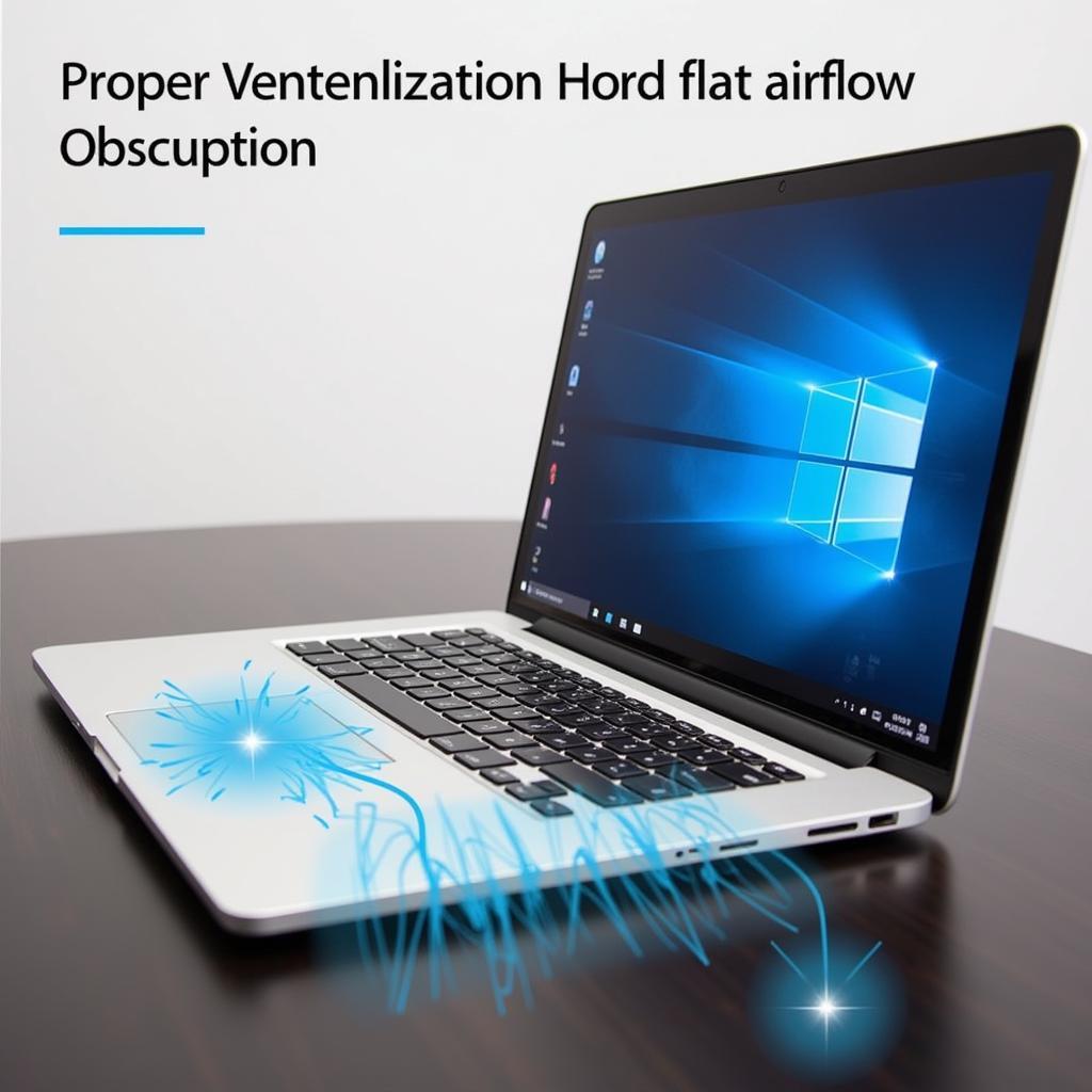 Laptop on a Hard Surface for Proper Ventilation