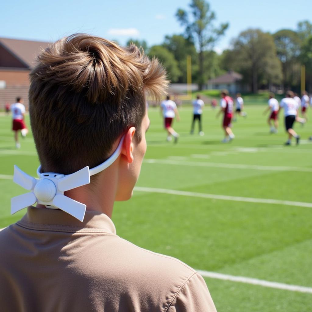 Lazy Neckband Fan on Football Field