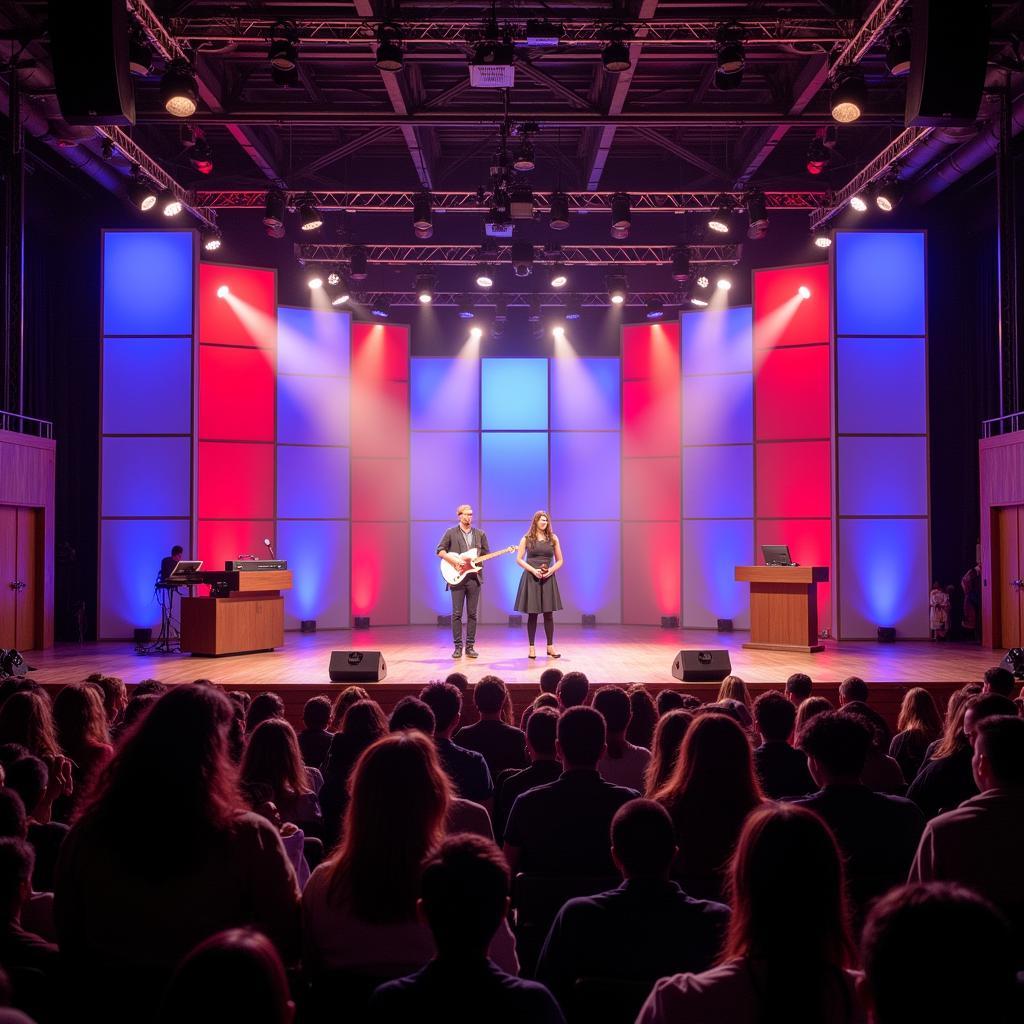 L'Ecole des Fans stage and audience