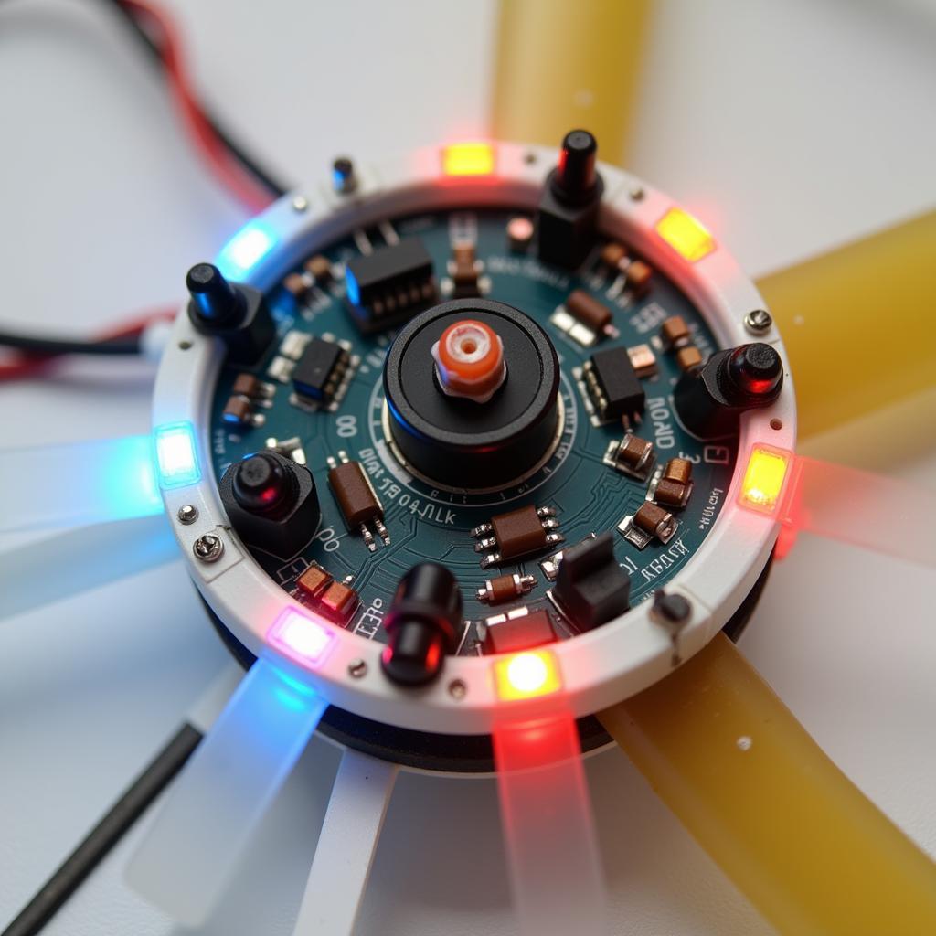 Close-up View of LED Fan Flycam Technology