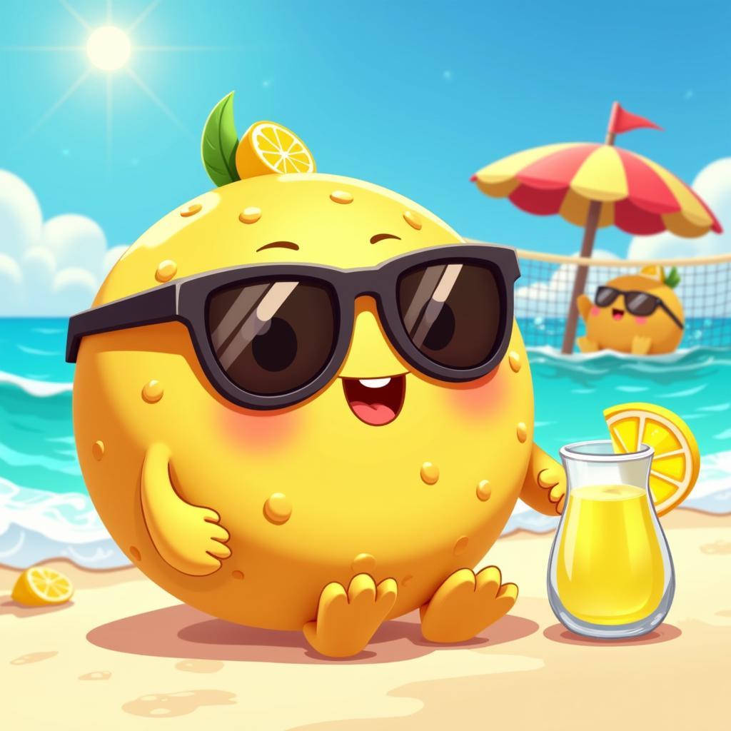 Lemon Cookie Summer Beach Scene Fan Art