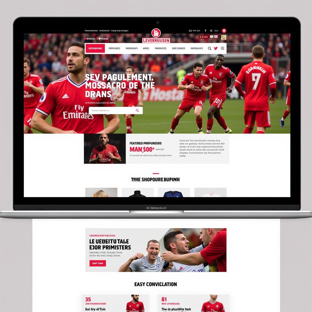 Leverkusen Fan Shop Website Homepage