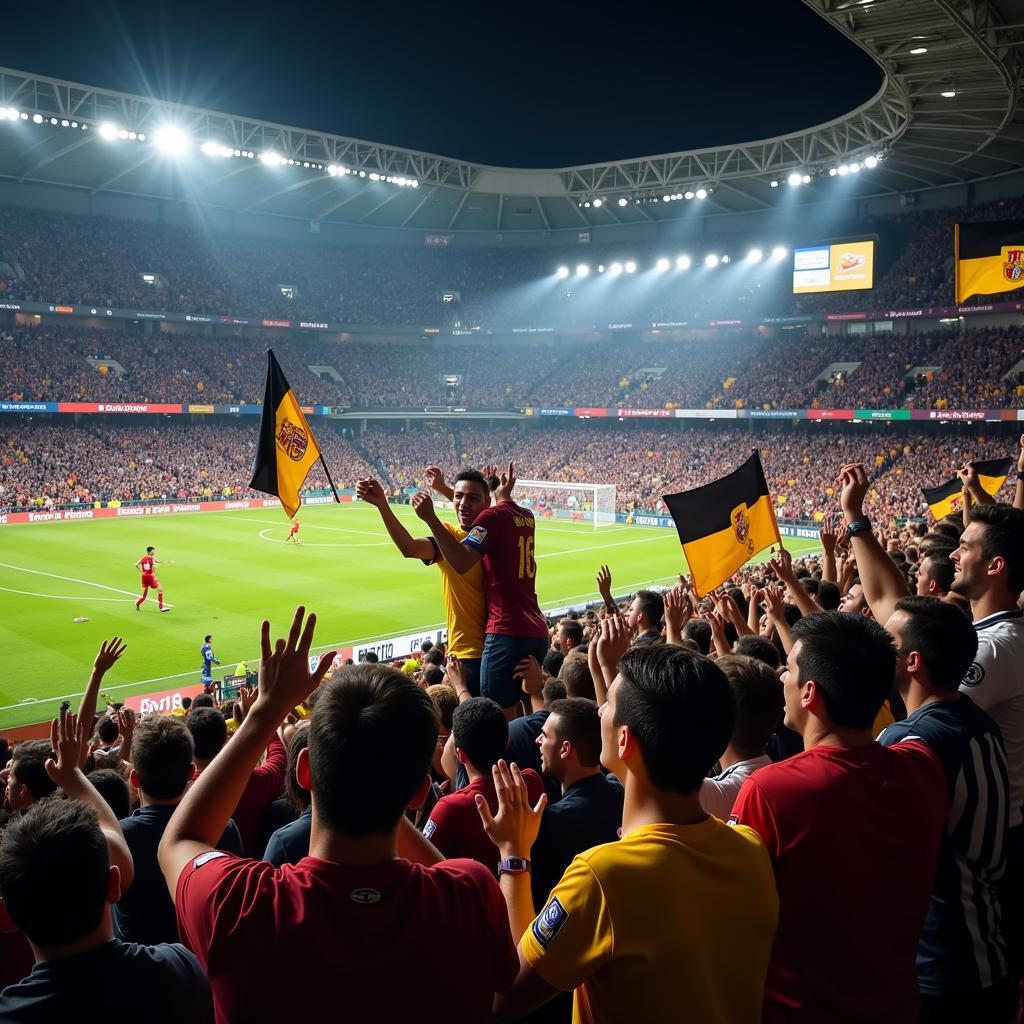 Liga 1 Indonesia fans celebrating a goal