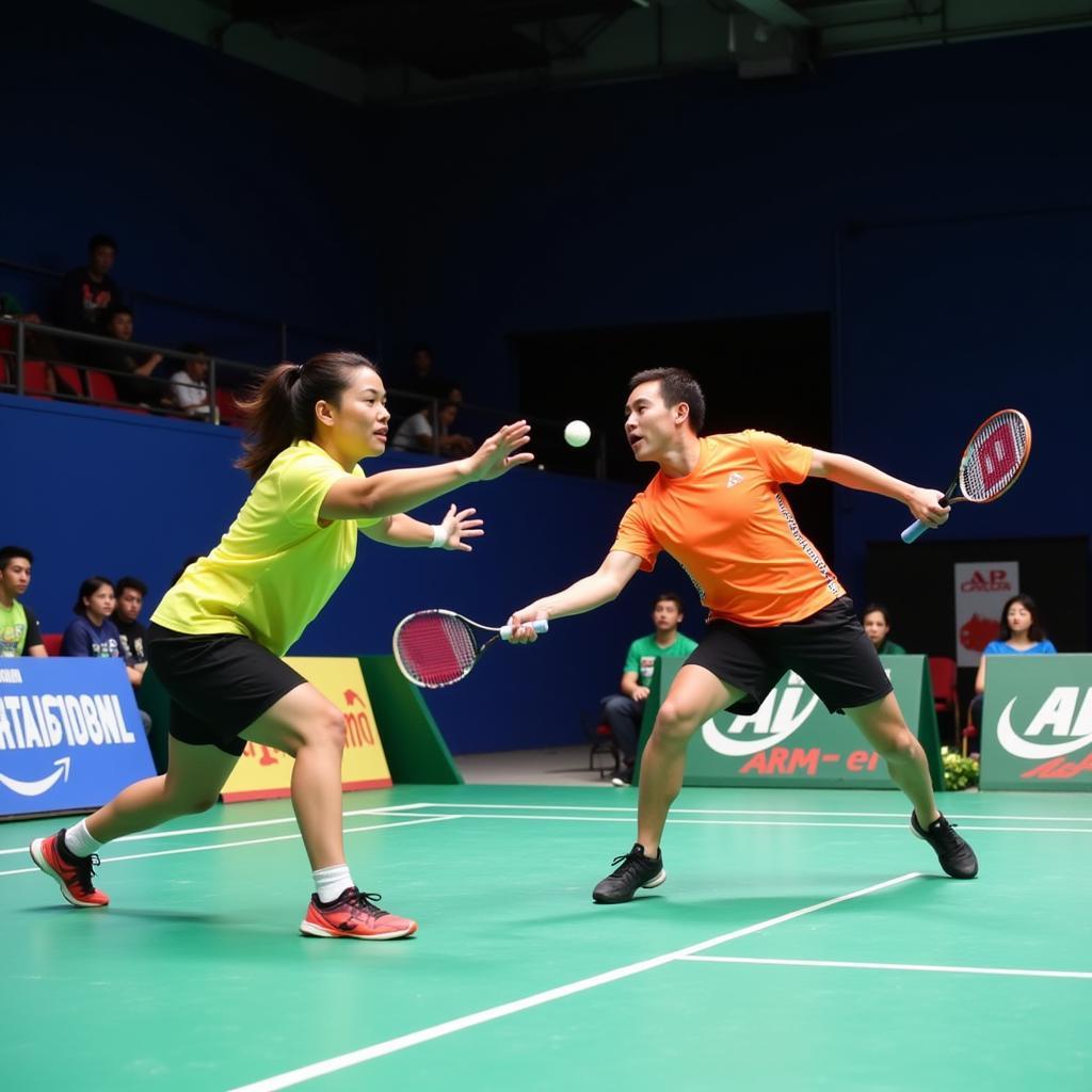 Lin Fei-Fan and Chen Wei-Ting in an Intense Rally