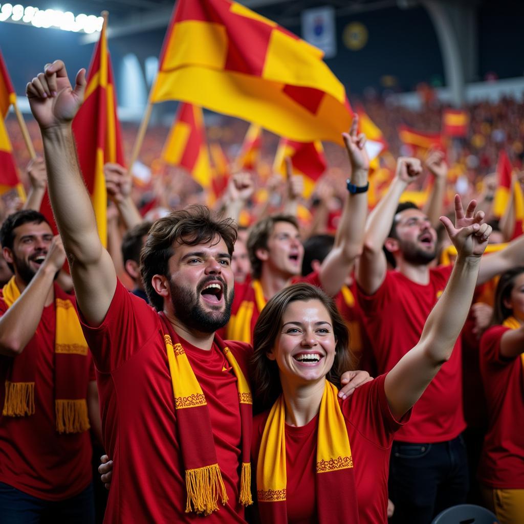 Fans celebrating a Lionsport victory