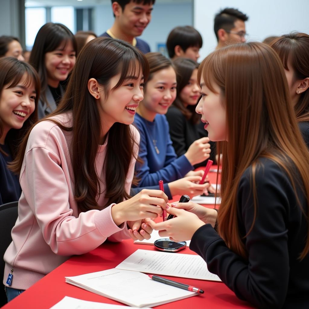 Lisa Blackpink Interacting with Fans at a Fansign