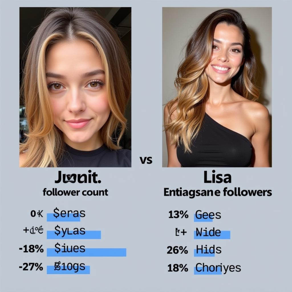 Lisa and Jennie Instagram Followers Comparison