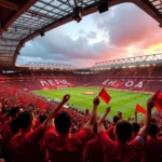 Liverpool fans cheering at Anfield Stadium