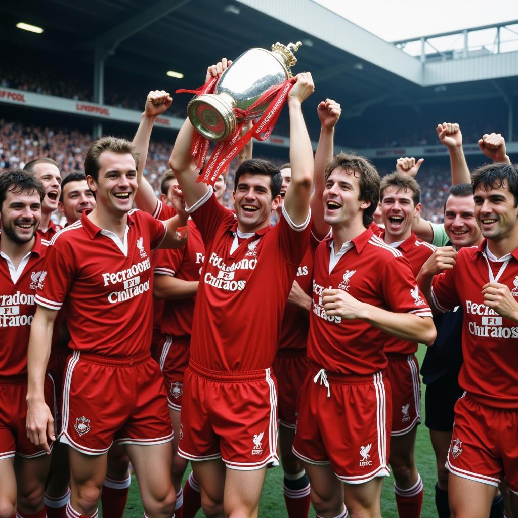 Liverpool FC Celebrating a League Title in the 1980s