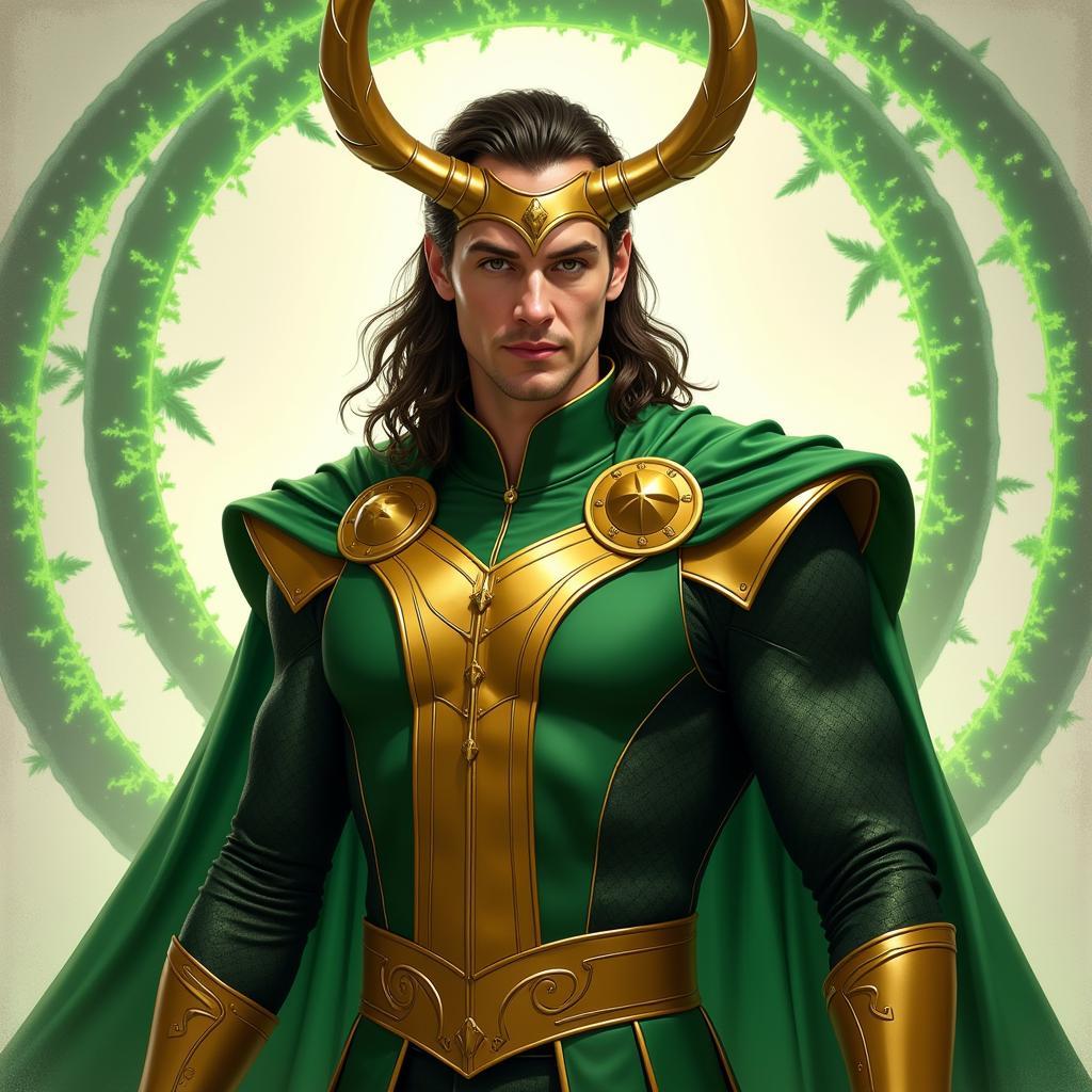 Classic Asgardian Loki Fan Art PNG