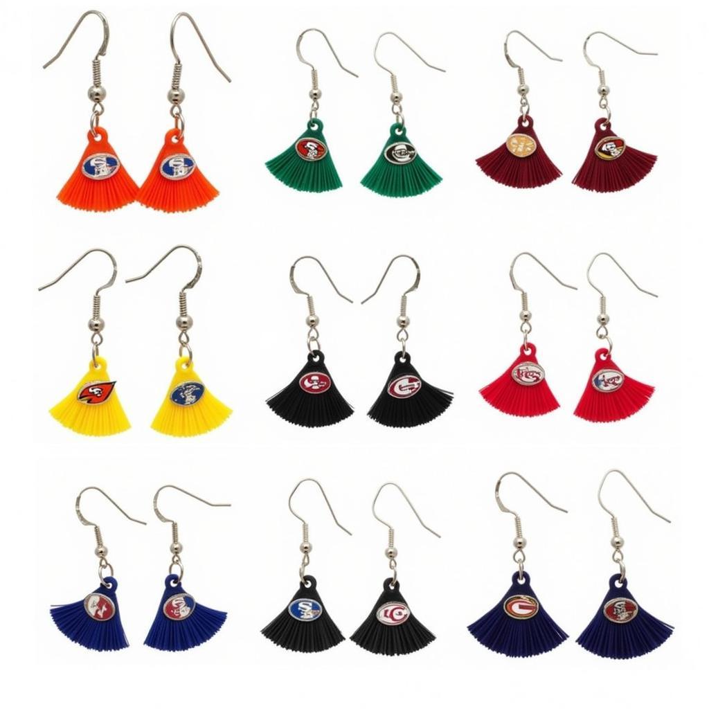 Long Fanned Earrings Featuring Team Colors