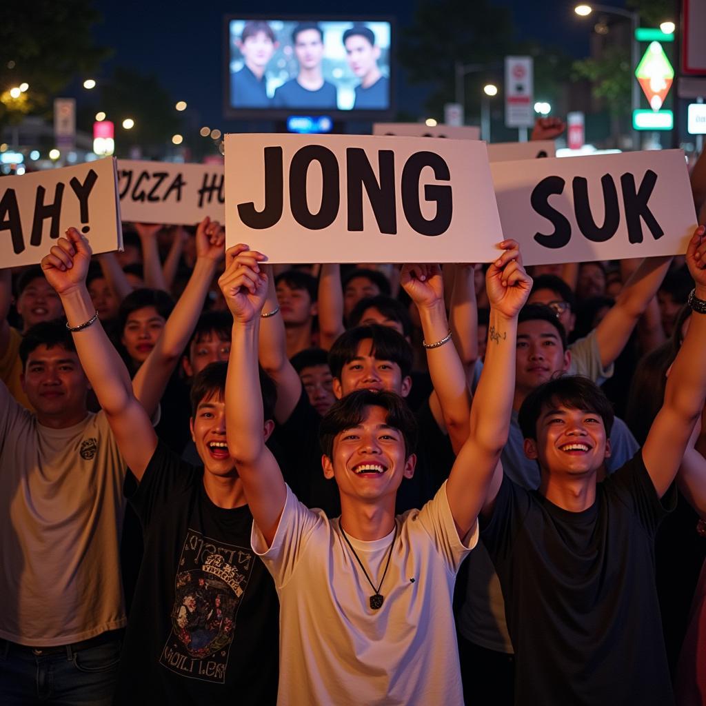 Male Fans Celebrating Lee Jong Suk's Achievements