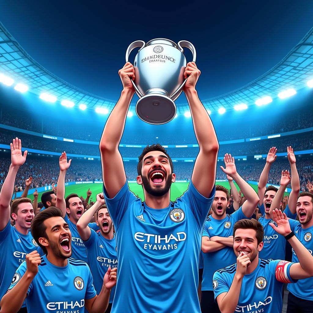 Man City Treble Win Fan Art: Digital Illustration