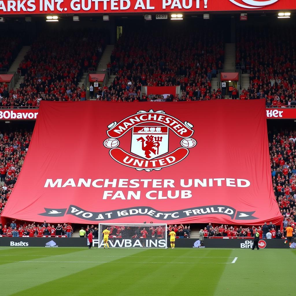 Manchester United Fan Club Banner at Old Trafford