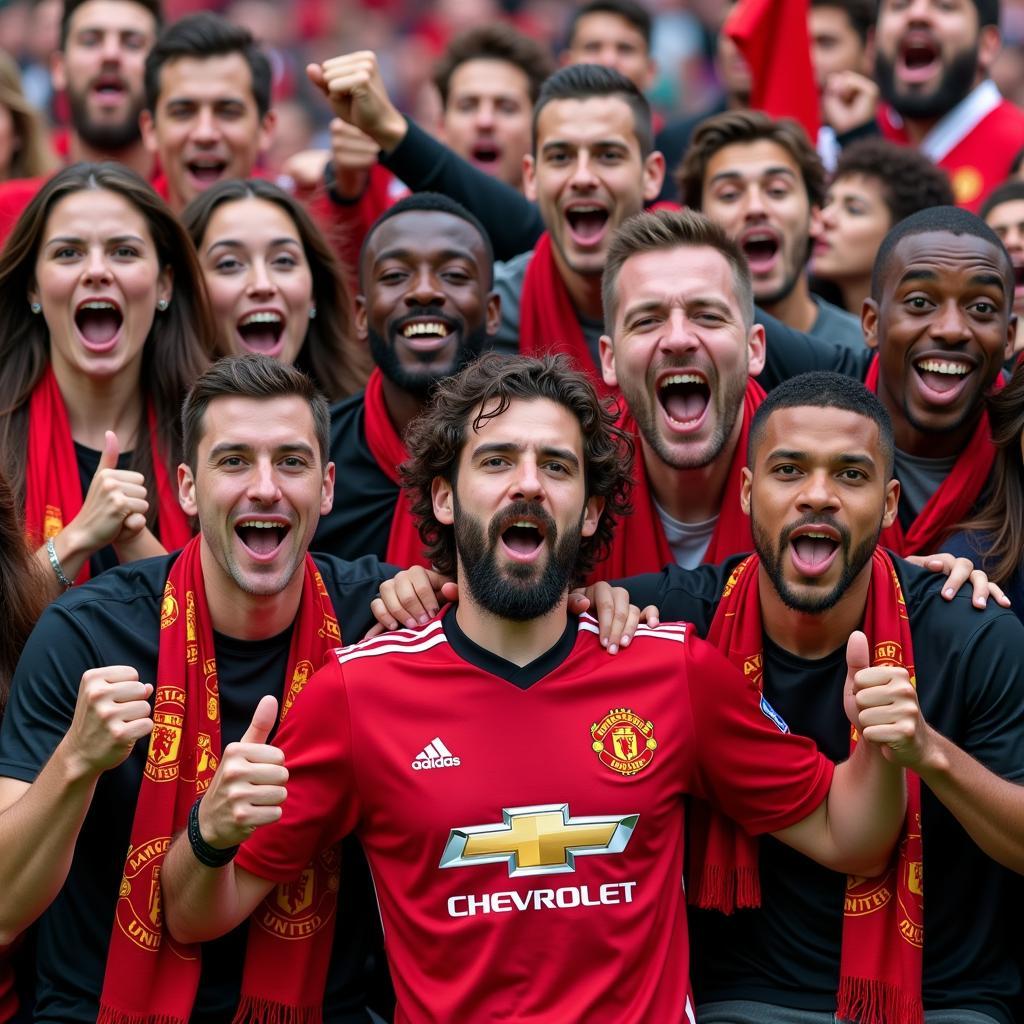 Manchester United Fan Clubs Celebrating a Goal