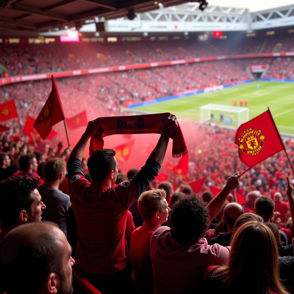 Manchester United Fans Celebrating a Goal