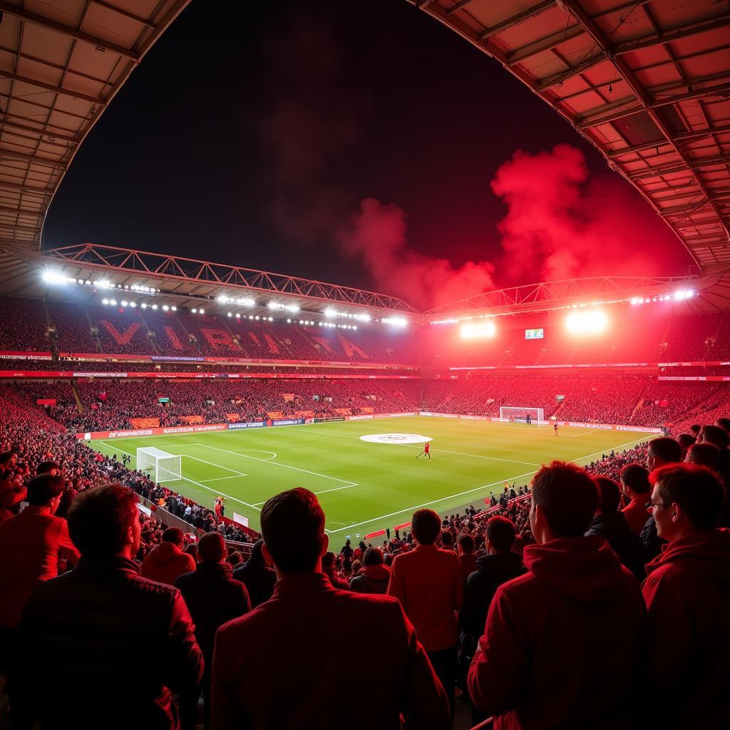 Manchester United fans celebrating a victory