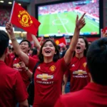 Manchester United Fans in Korea Celebrating a Goal